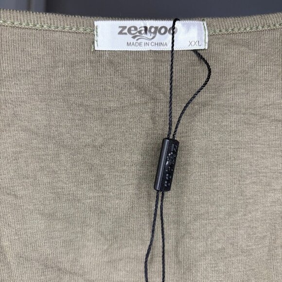 ZEAGOO NEW Cropped Round Neck Tee Green XXL Women Stretch - Picture 3 of 3